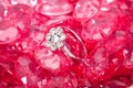 Ring and the pink crystal diamond Royalty Free Stock Photo