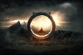 ring of power, with its menacing and corruptive presence, on the land of mordor Royalty Free Stock Photo