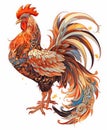 Ring in Prosperity: Chinese New Year with Golden Ornament Animal Zodiac Chicken, Symbolic Festive Decor