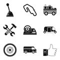 Ring race icons set, simple style Royalty Free Stock Photo