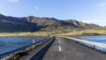 The ring road in Iceland leads over a bridge, Snaefellsnes.