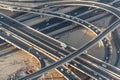 Ring road junction in Dubai city. UAE. View from the lookout Burj Khalifa. Royalty Free Stock Photo