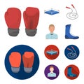 Ring, rope, referee, sneakers Boxing set collection icons in cartoon,flat style vector symbol stock illustration web.