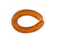 Ring sausage on white background Royalty Free Stock Photo