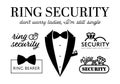 Ring security bundle Ring bearer signs Funny phrases for Wedding party t-shirt Tuxedo with wedding rings Bow tie