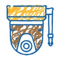 ring security camera garage tool icon doodle illustration Royalty Free Stock Photo