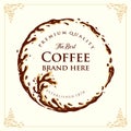 Ring Splashed Logo Coffee Brand Quality