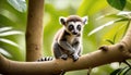 Inquisitive Lemur on a Tree Branch Royalty Free Stock Photo