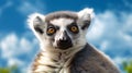 Ring tailed lemur portrait. Generative AI