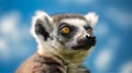 Ring tailed lemur portrait. Generative AI