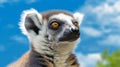 Ring tailed lemur portrait. Generative AI