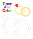 Ring tracing worksheet for kids