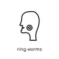 Ring worms icon. Trendy modern flat linear vector Ring worms icon on white background from thin line Diseases collection