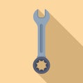 Ring wrench spanner fixing tool lying on a yellow background Royalty Free Stock Photo