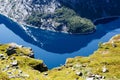 Ringedalsvatnet - blue lake near Trolltunga, Norway Royalty Free Stock Photo