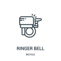 ringer bell icon vector from bicycle collection. Thin line ringer bell outline icon vector illustration. Linear symbol for use on