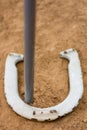 Ringer in horseshoe game Royalty Free Stock Photo