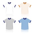 Ringer T-shirts blank templates Royalty Free Stock Photo