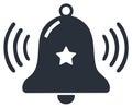 Ringing Bell Symbol Alert Notifications and Announcement with Star Emblem Royalty Free Stock Photo