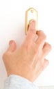 Ringing the Doorbell Royalty Free Stock Photo