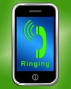 Ringing Icon On Mobile Phone Shows Smartphone Call