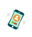 Ringing mobile phone vector, calling or vibrating smartphone, cellphone