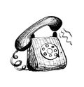 Ringing old fashioned telephone.