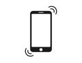 Ringing phone icon. Mobile call with signal waves. Dial symbol. Isolated cellphone sign with sound and speaker icon