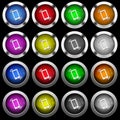 Ringing phone white icons in round glossy buttons on black background Royalty Free Stock Photo