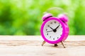 Ringing pink Alarm clock Royalty Free Stock Photo