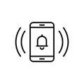 Vector illustration of ringing smartphone alert icon