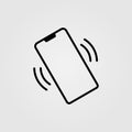 Ringing smartphone icon. Mobile phone ringing or vibrating line icon for apps and websites Royalty Free Stock Photo