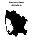 Ringkobing-Skjern outline map Royalty Free Stock Photo
