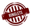 Ringlets - red round grunge button, stamp