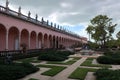 Ringling museum historic building and plants. Royalty Free Stock Photo