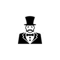 Ringmaster, Circus Ceremony Master with Hat Flat Vector Icon