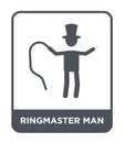 ringmaster man icon in trendy design style. ringmaster man icon isolated on white background. ringmaster man vector icon simple