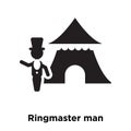 Ringmaster man icon vector isolated on white background, logo co