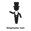 Ringmaster man icon vector isolated on white background, logo co