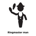 Ringmaster man icon vector isolated on white background, logo co