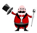 Ringmaster in Tuxedo Holding Hat and Stick Royalty Free Stock Photo