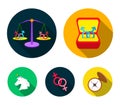 Rings, balance, feminism, unicorn. Gayset collection icons in flat style vector symbol stock illustration web.