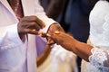 Rings exchange for black couple marriage