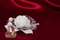 Rings, flowers and invitation Royalty Free Stock Photo