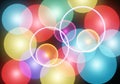 Rings intersperse the colorful circles, creating a dynamic and Royalty Free Stock Photo