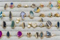 Rings with large gems in the window. Rings with different stones