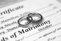 Rings and Marriage Certificate Royalty Free Stock Photo