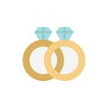 Rings, marriage icon. Simple color vector elements of marriage icons for ui and ux, website or mobile application
