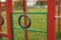 Rings on the playground. Details of the area for street training