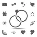 Rings, Valentine\'s Day icon. Simple glyph, flat vector element of valentines day icons set for UI and UX, website or mobile